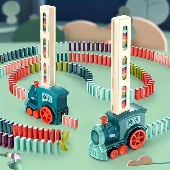 URBANNEST™ Train Toy Domino Set for Kids BPA Free Plastic with Sound Effects